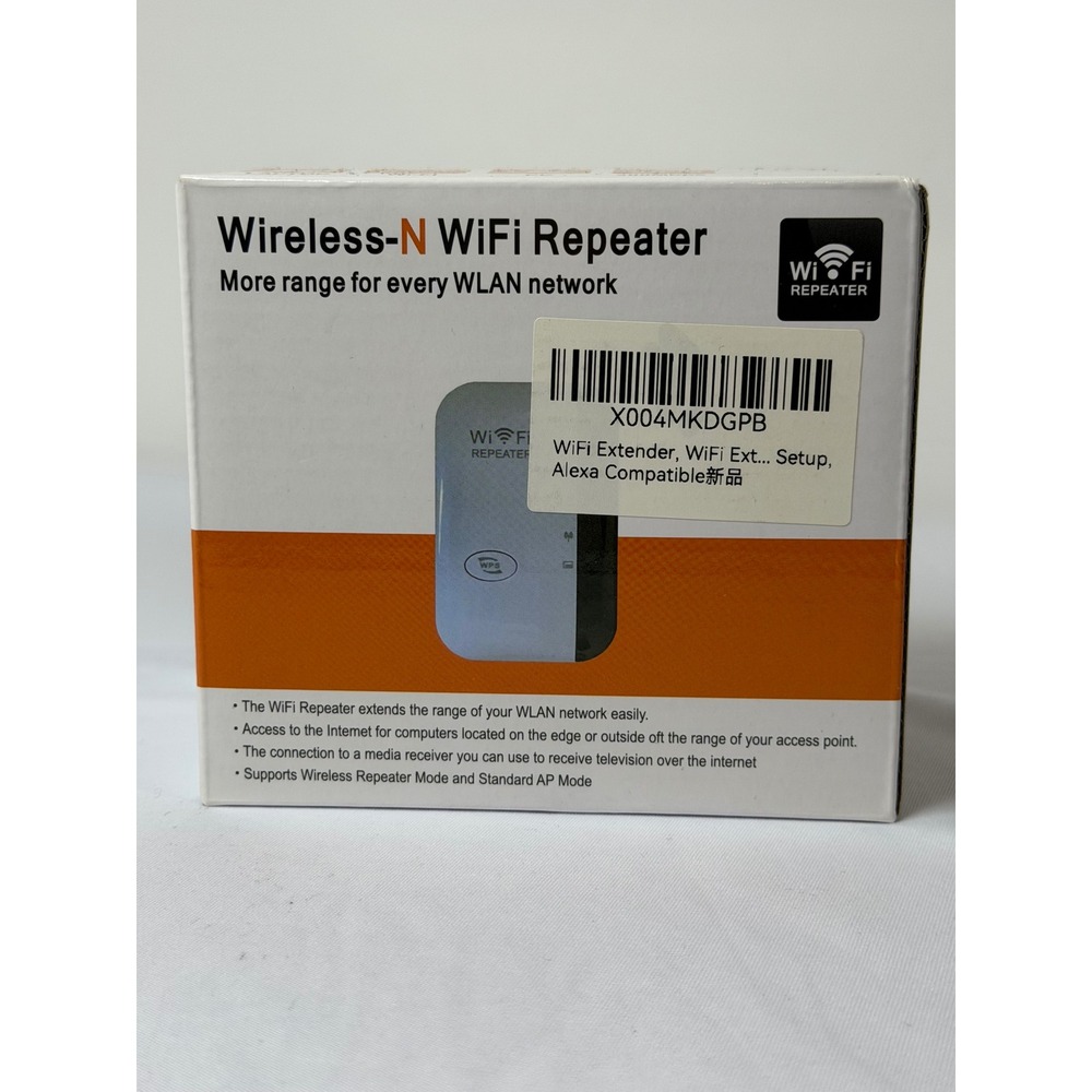 Wireless-N WiFi Repeater 300Mbps Range Extender White New Alexa Compatible